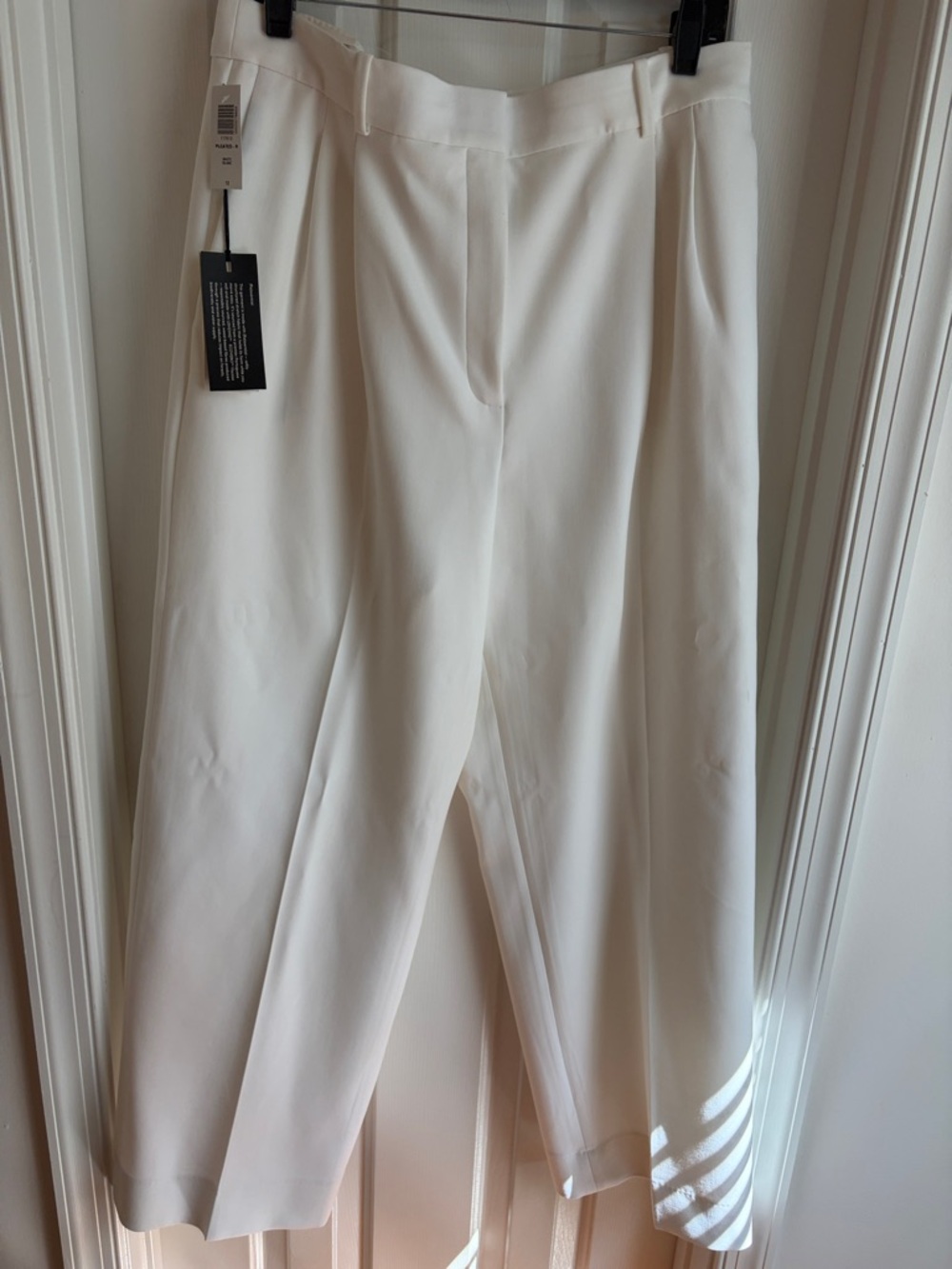 Babaton Wide-Leg White Trousers